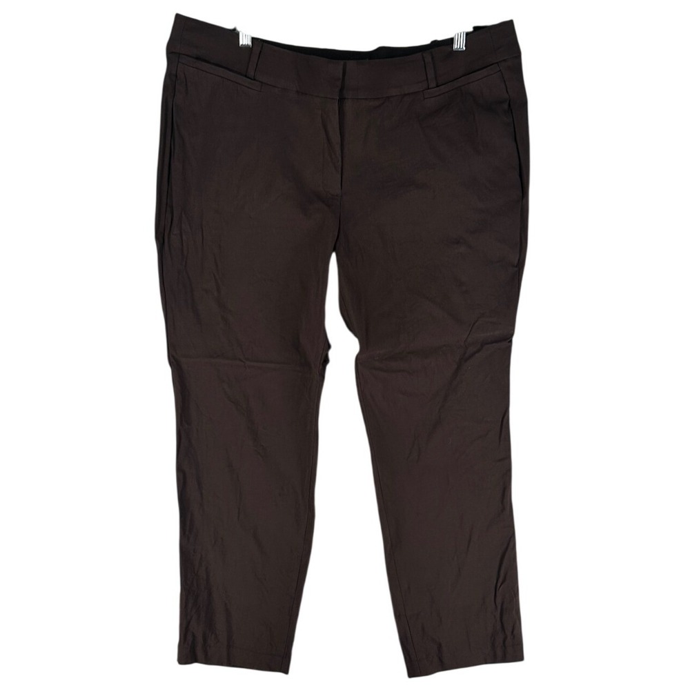 Lane Bryant The Allie Dark Brown Pants Hook/Zip w Pockets Women's Size 22R